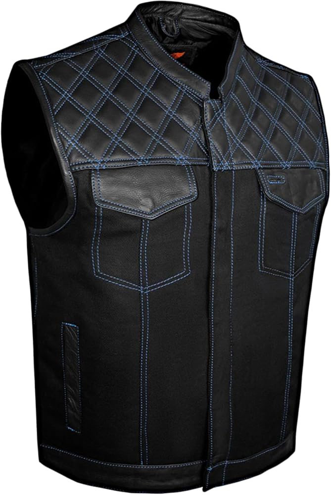 Amazon.com: Dream Apparel Men's SOA Denim & Leather Motorcycle