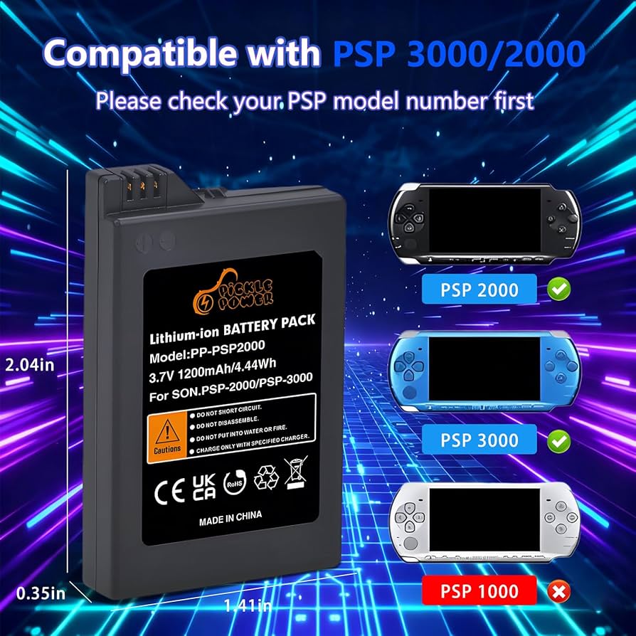 Amazon.com: Pickle Power PSP 3000/2000 Battery with PSP Charger
