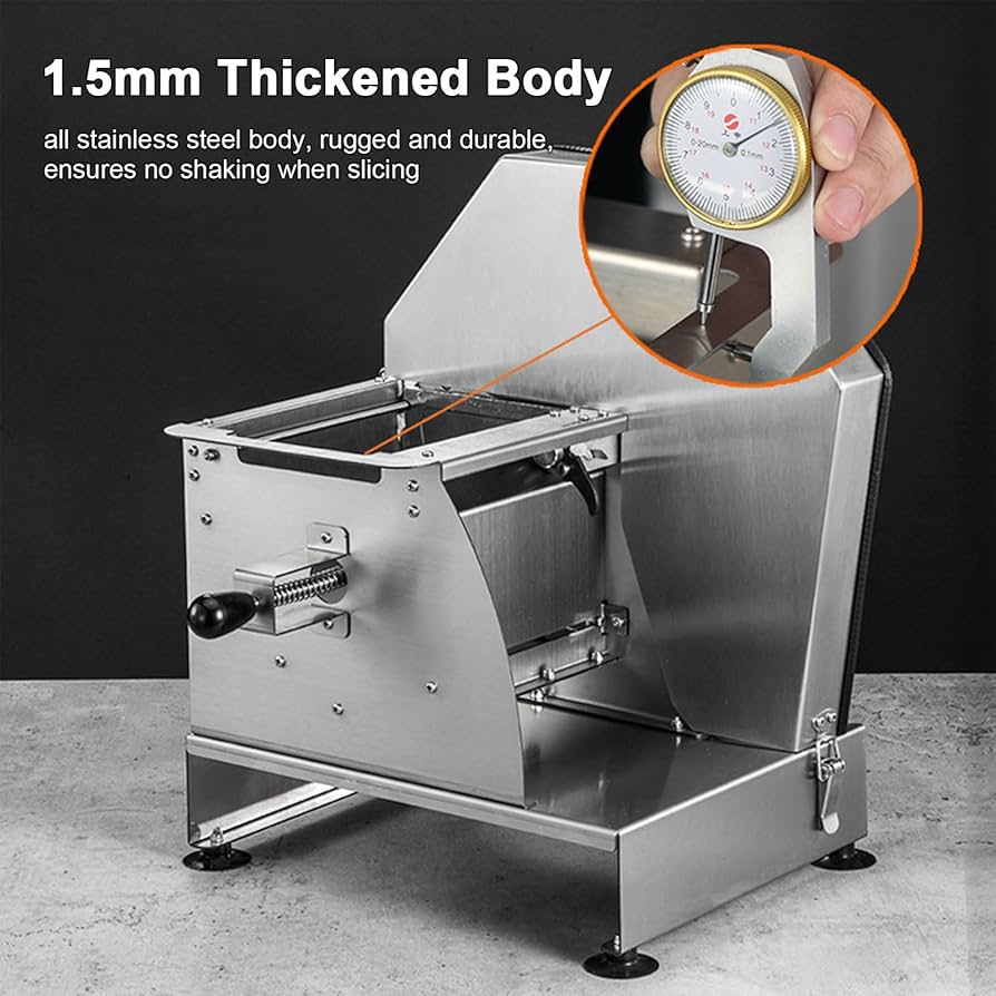 Amazon｜業務用手動スライサー、厚さ0.1-10mm調節可能なステンレス製