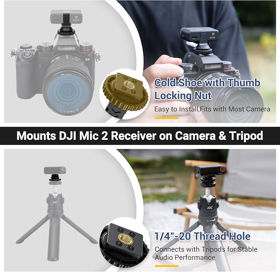 Amazon.com : JJC Cold Shoe Mount Adapter for DJI Mic 2 with 1/4