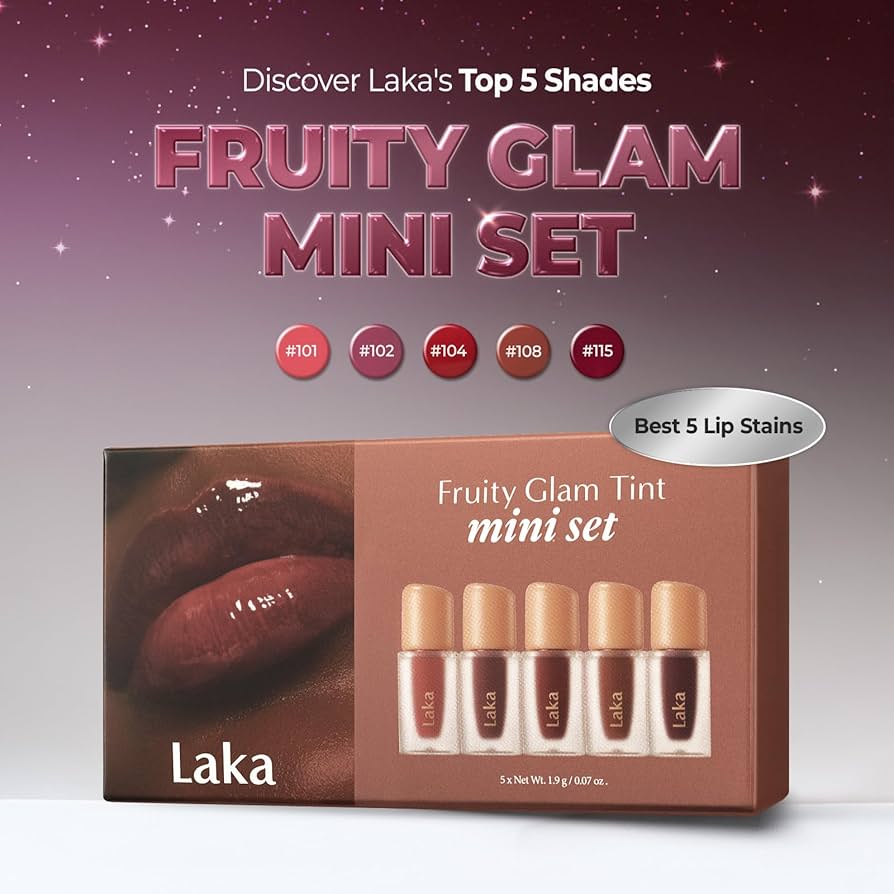 Amazon | Laka Fruity Glam Tint ミニセット、女性用リップティント