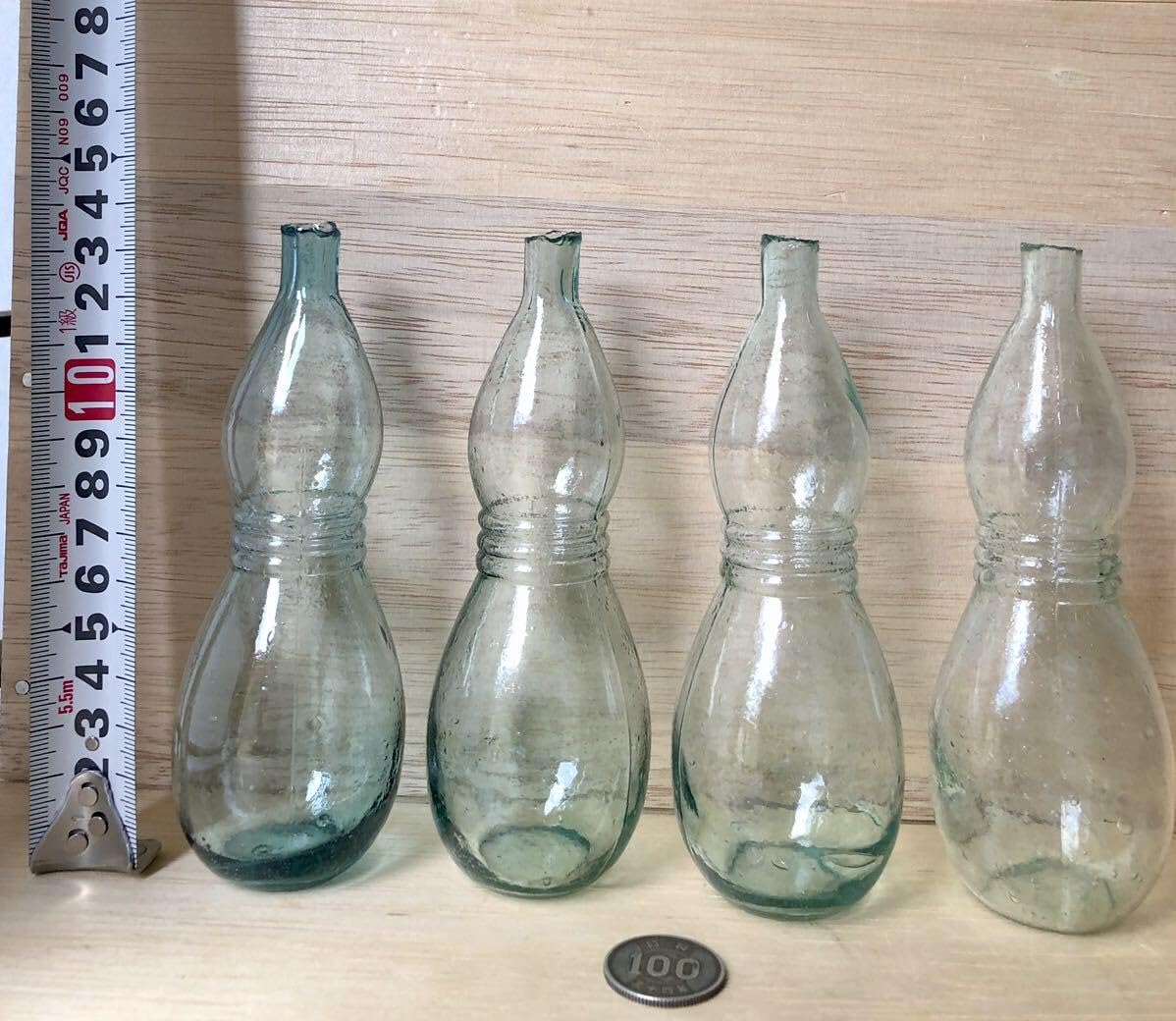 Amazon.co.jp: レトロびんひょうたん瓶気泡ゆらゆらガラス気泡たっぷり