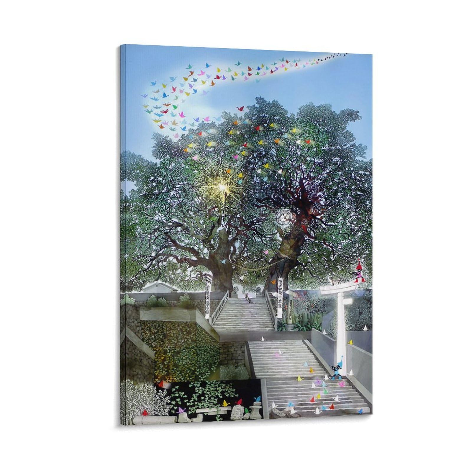 Amazon.co.jp: 藤城清治 生き続ける大くすの木 絵画 ポスター 工芸品の