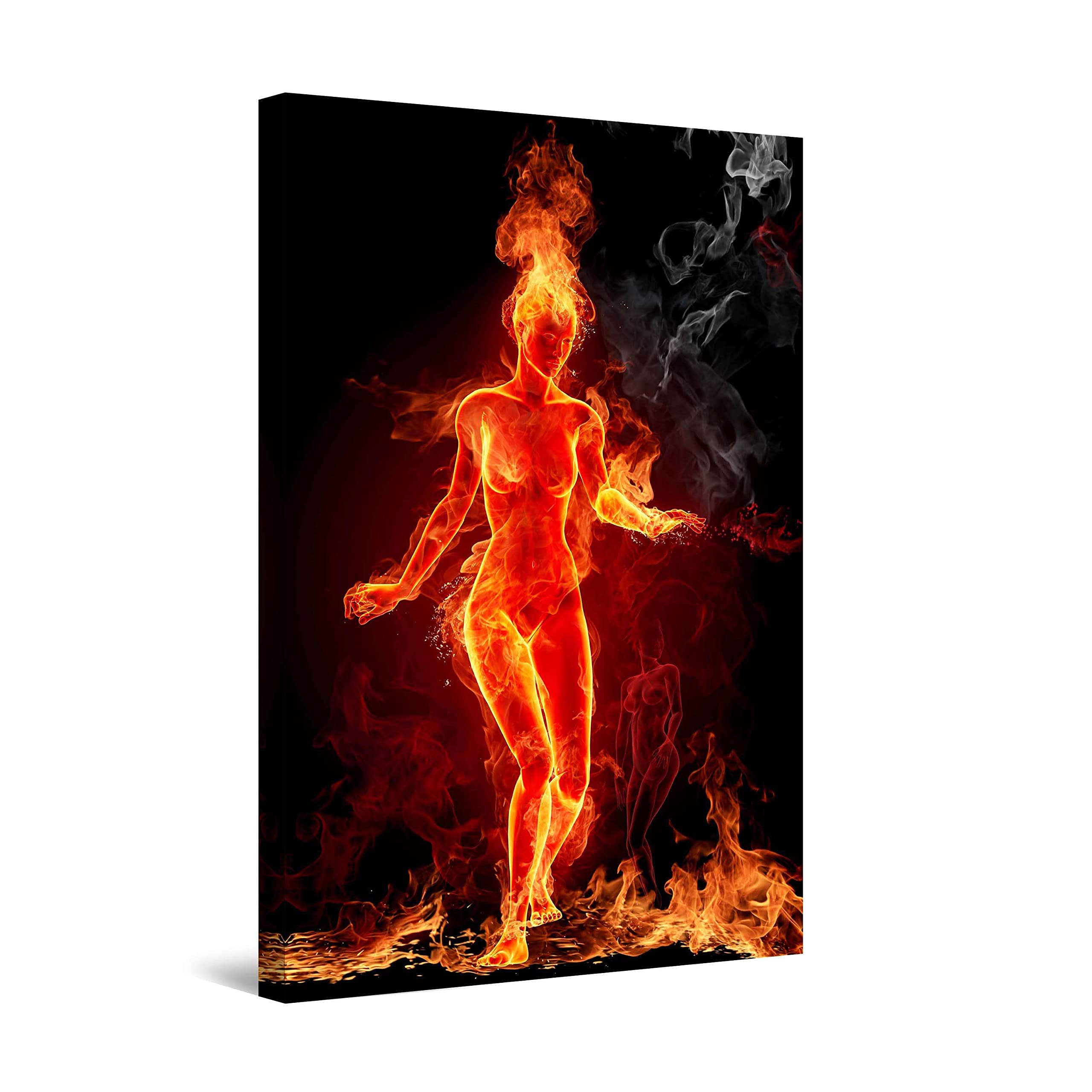 Amazon.com: Startonight Wall Art Canvas Sweet Girl on Fire, Girls