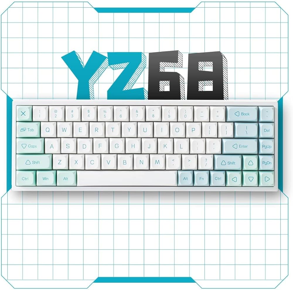 Amazon | YUNZII YZ68 ミント 無線 ホットスワップ可能なメカニカル