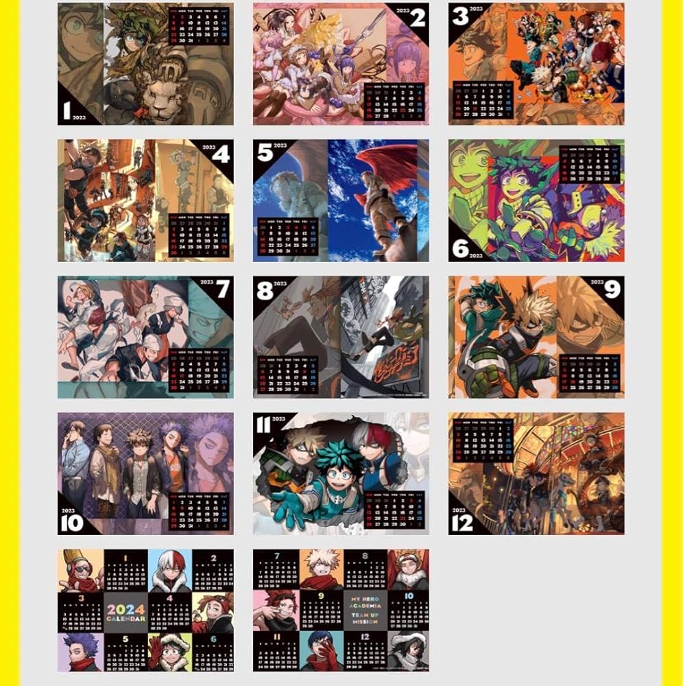 Amazon.co.jp: 最強ジャンプ ヒロアカ カレンダー チームアップ