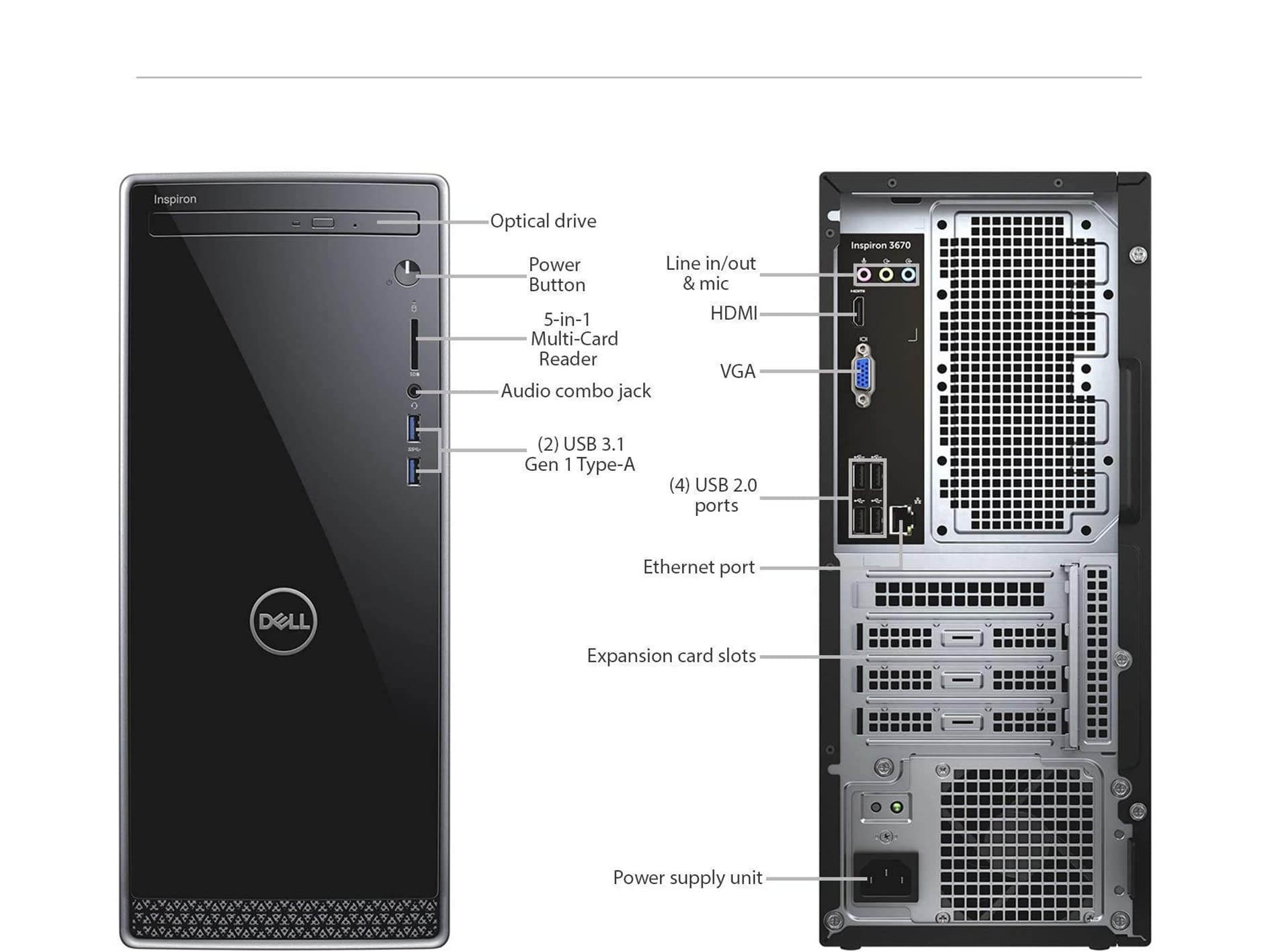 Amazon.com: Dell Inspiron 3671 Desktop Gaming Desktop, Intel Core