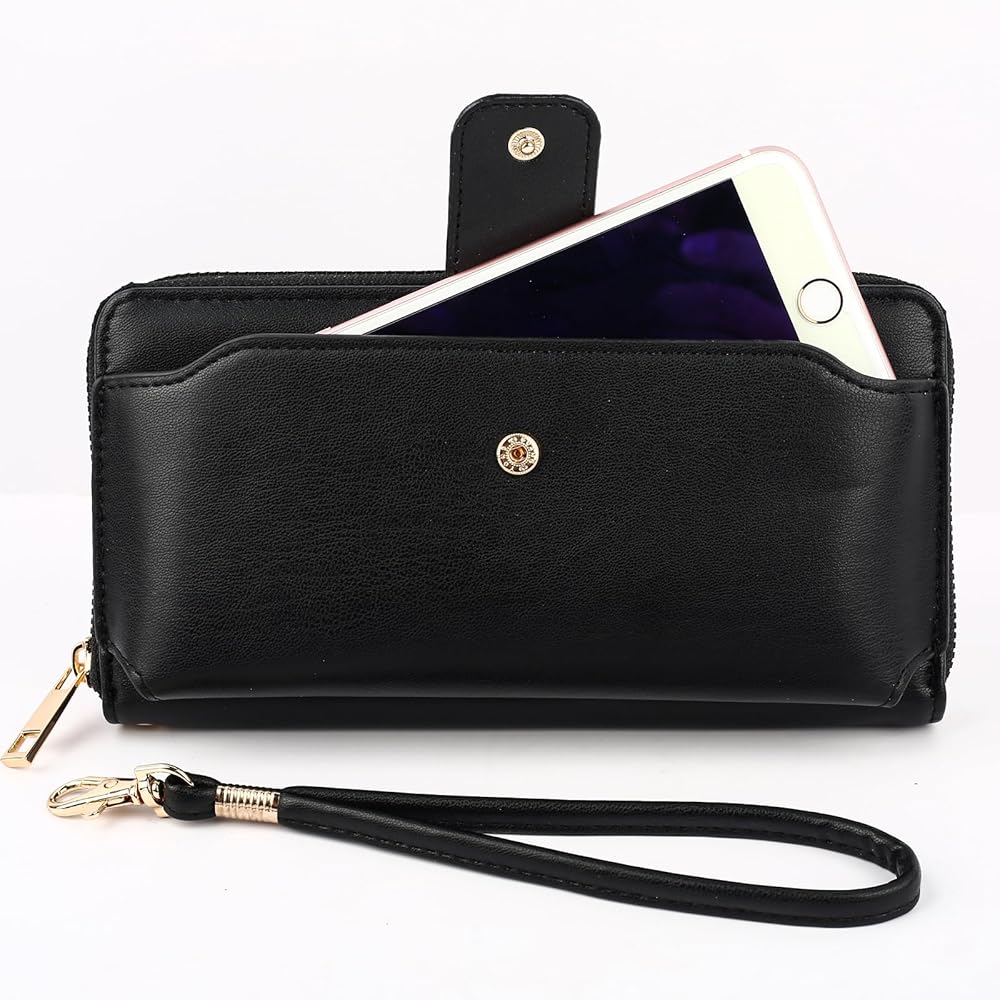 Heaye Women Wristlet Wallet with Cell Phone Holder Zip Around
