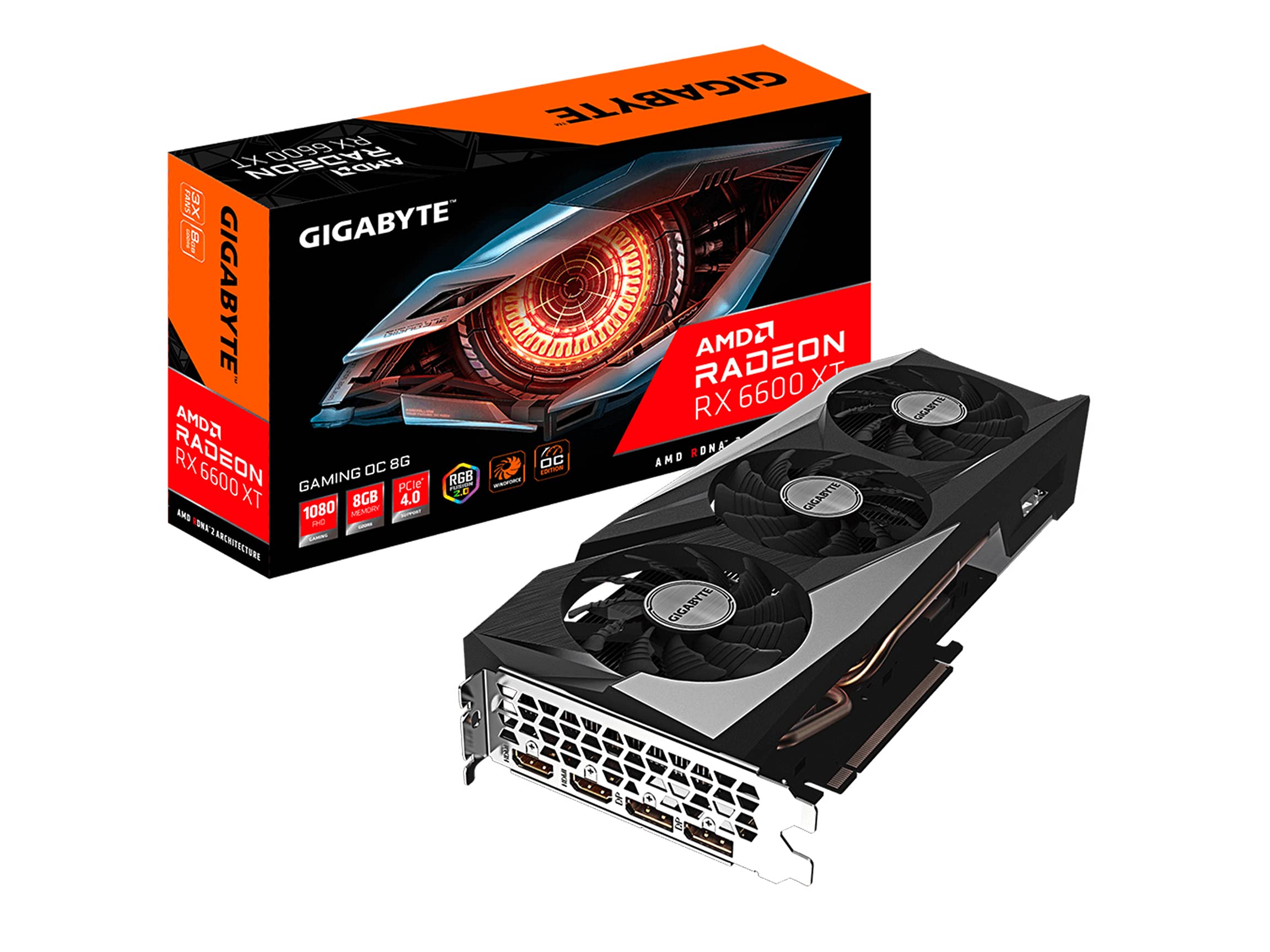 Gigabyte Radeon RX 6600 XT Gaming OC 8G Graphics Card, WINDFORCE