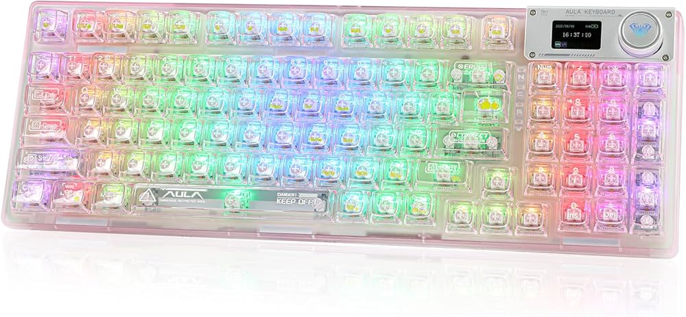 Amazon | OUSEITECH F98pro ゲーミングキーボード 透明キーボード