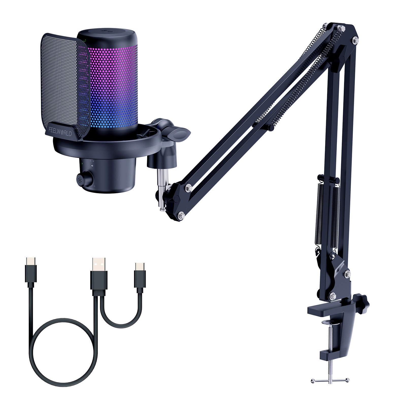 Amazon.com: FEELWORLD VM1 Gaming PC USB Microphone Condenser Mic