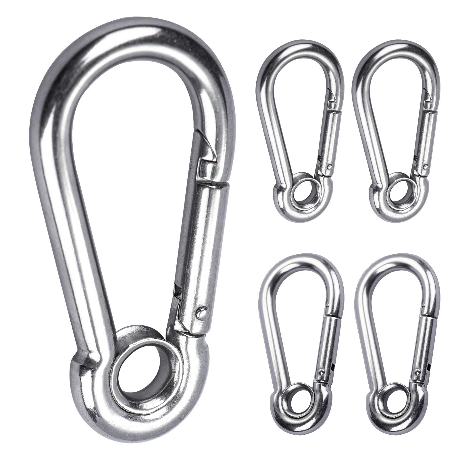Amazon.com: 5pcs 1/4'' Stainless Steel Carabiner Clip Spring Snap
