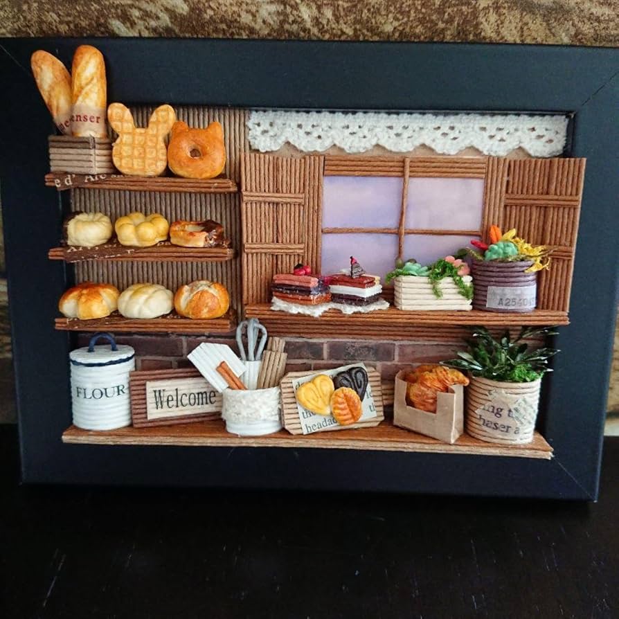 Amazon.co.jp: ミニチュア パン屋さん エコクラフト 紙バンド 樹脂粘土