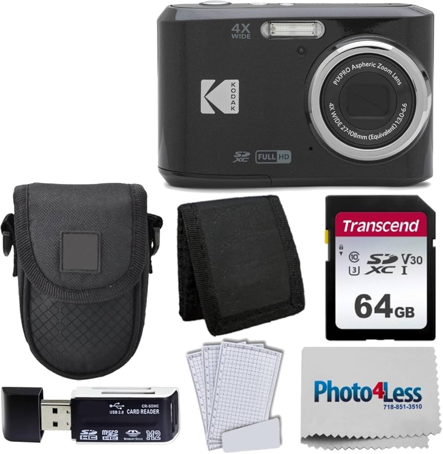Câmera Digital Kodak PIXPRO FZ45 Preta - Pacote com Capa, Cartão