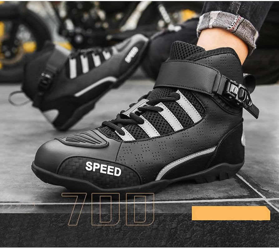 Amazon.co.jp: 超細繊維レザーバイクライドブーツ、オートバイ