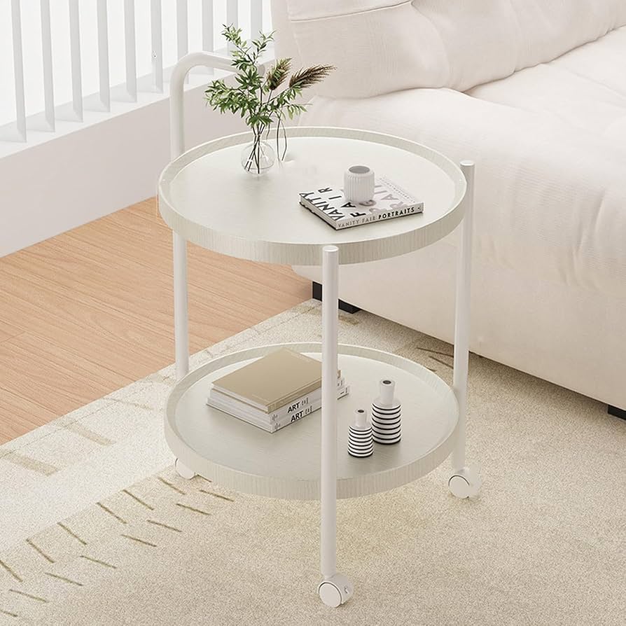Amazon｜[FOQW] キャスター付き サイドテーブル 取っ手付き コンパクト