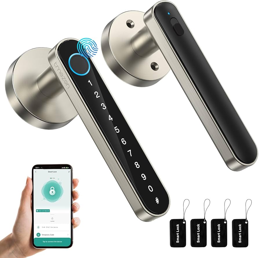 TMEZON Smart Door Lock Fingerprint, Keyless Entry Door Lock with