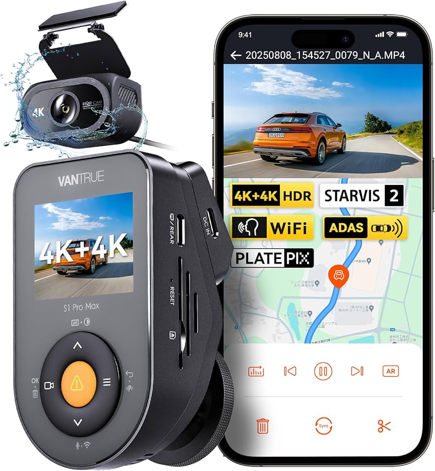Amazon.co.jp: 前後 4K 800万画素 ドライブレコーダー VANTRUE S1 Pro
