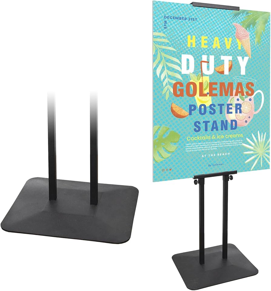 Golemas Pedestal Poster Stand for Display, 5.15lb Upgraded Heavy