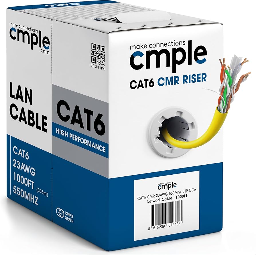 Amazon.com: Cmple - Cat6 Cable 1000ft Bulk Lan Ethernet Cat 6 Wire
