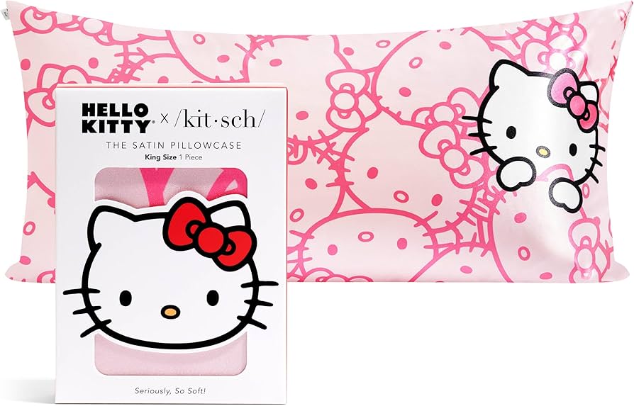 Amazon｜Kitsch x Hello Kitty ピローケース – ピンクキティフェイスズ
