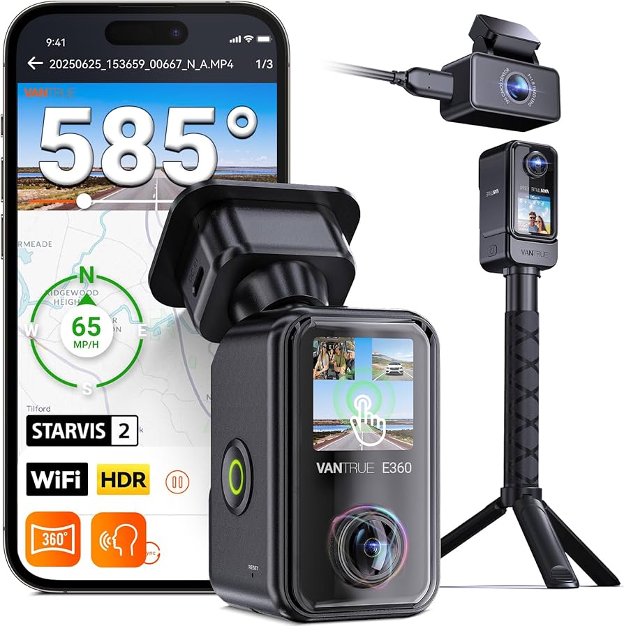 Amazon.com: Vantrue E360 ACE 3 Channel WiFi Dash Cam, Dual STARVIS