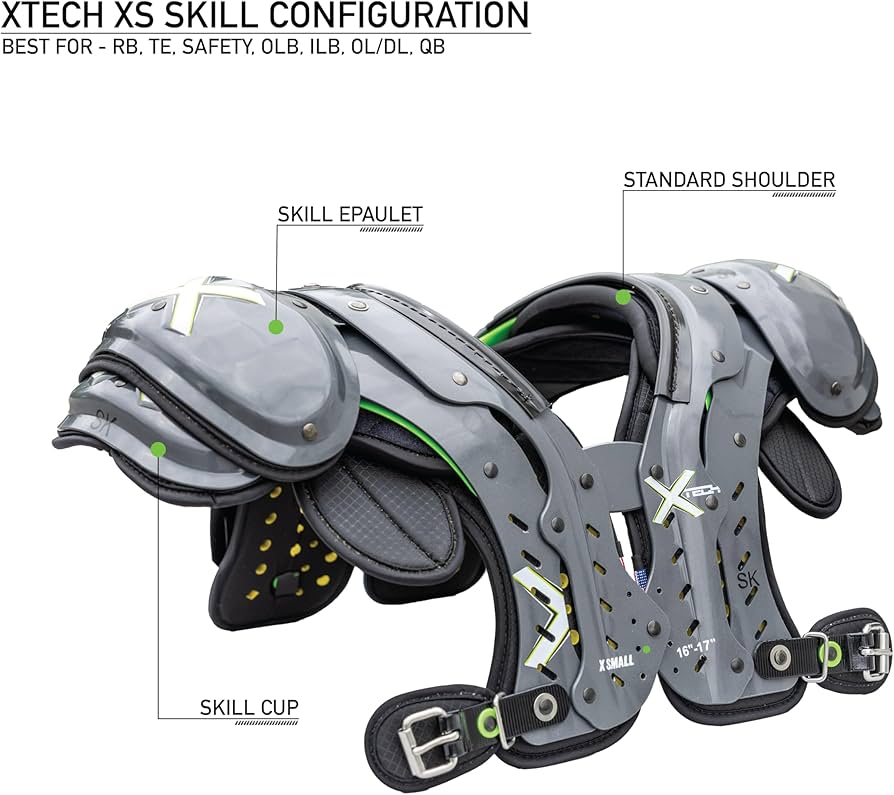 XTECH X2 Football Shoulder Pads - Best Configuration for RB, TE