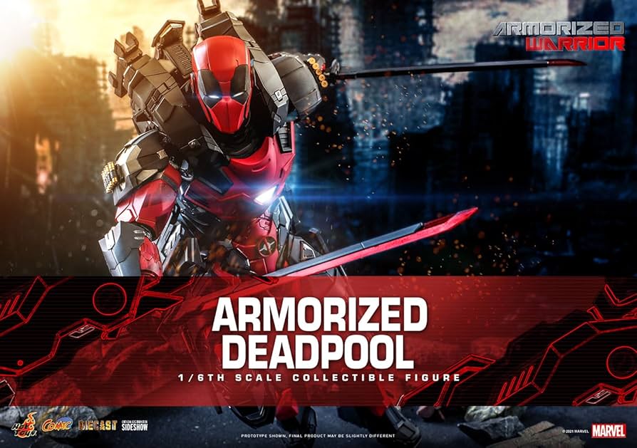 Amazon.com: Hot Toys 1:6 Armorized Deadpool, Red : Toys & Games