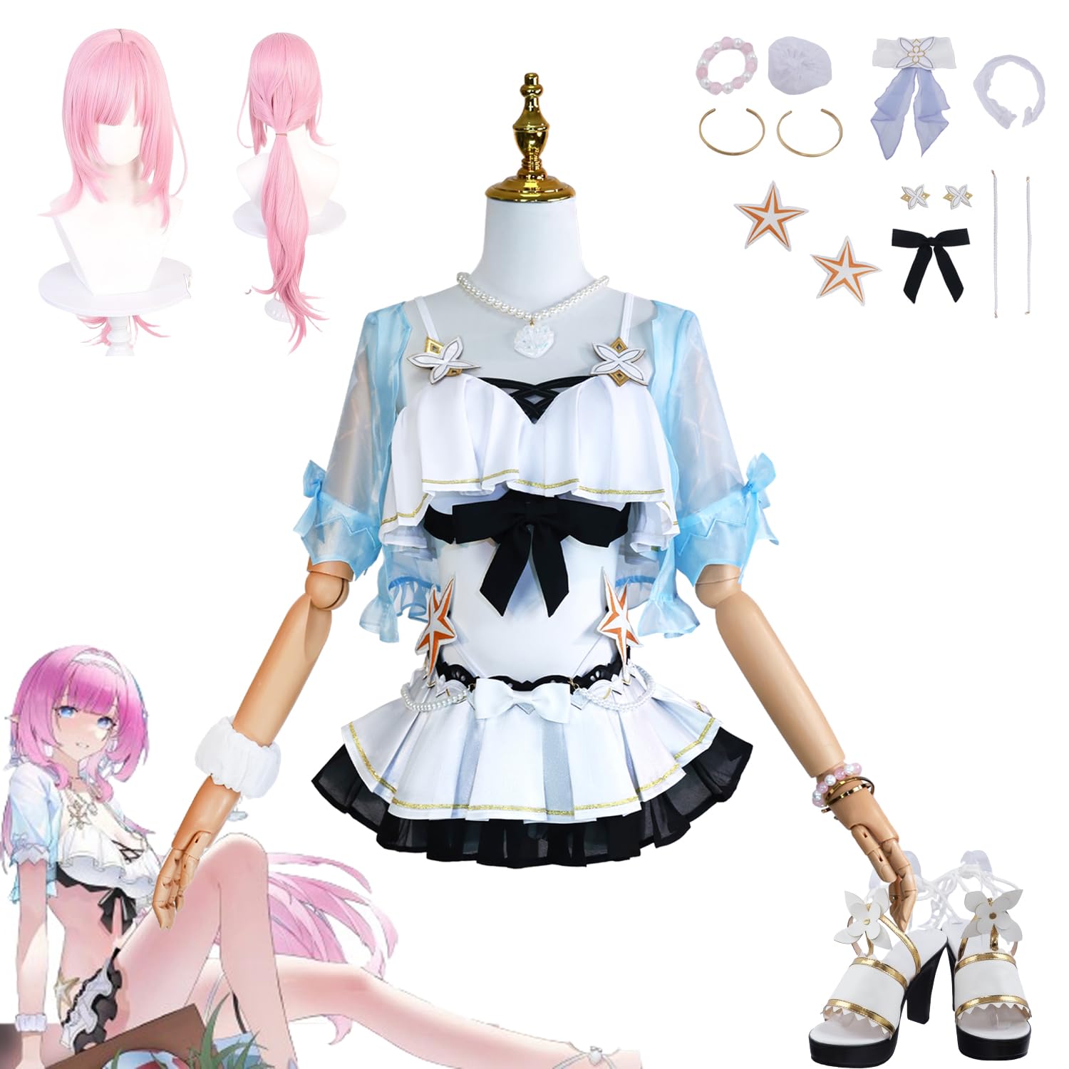 Amazon.co.jp: 崩壊3rd コスプレ エリシア 水着 コスプレ衣装 ウィッグ