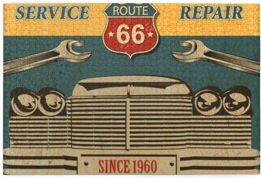 Amazon.co.jp: 1000ピース ジグソーパズル 西海岸 アメ車 ルート66