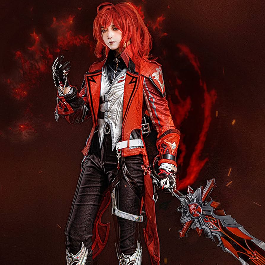 Amazon | コスプレ衣装 ウィッグ、武器、靴を追加可能 原神 ディルック