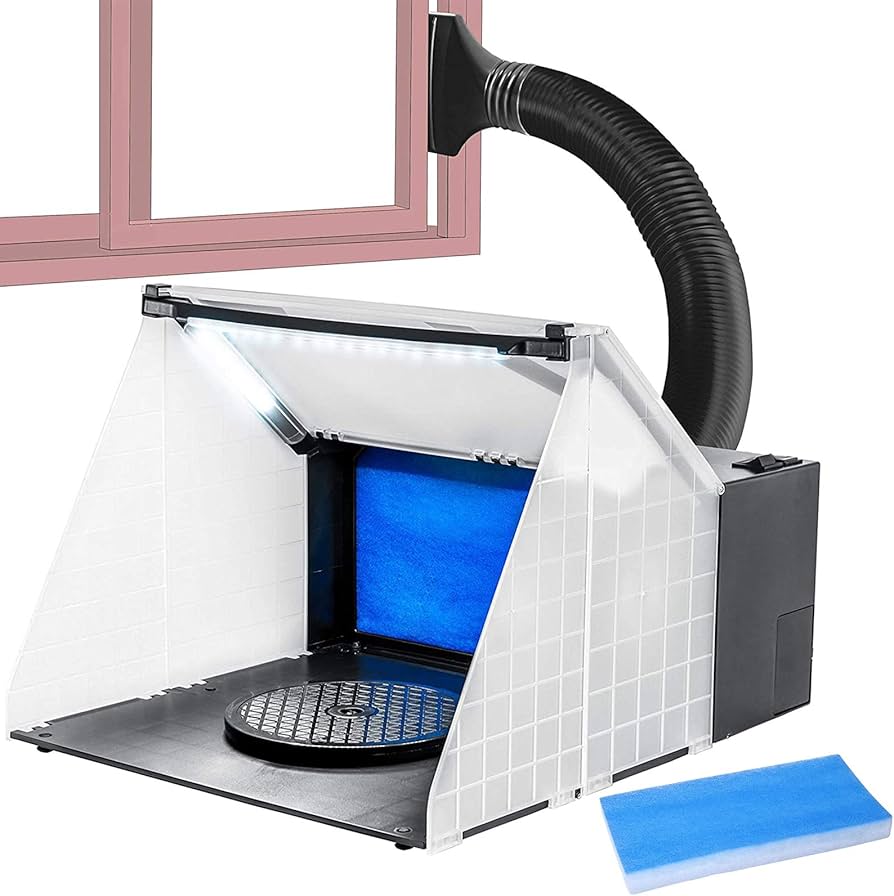 Amazon | Ausuc スプレーブース LEDライト付 エアーブラシ用 塗装