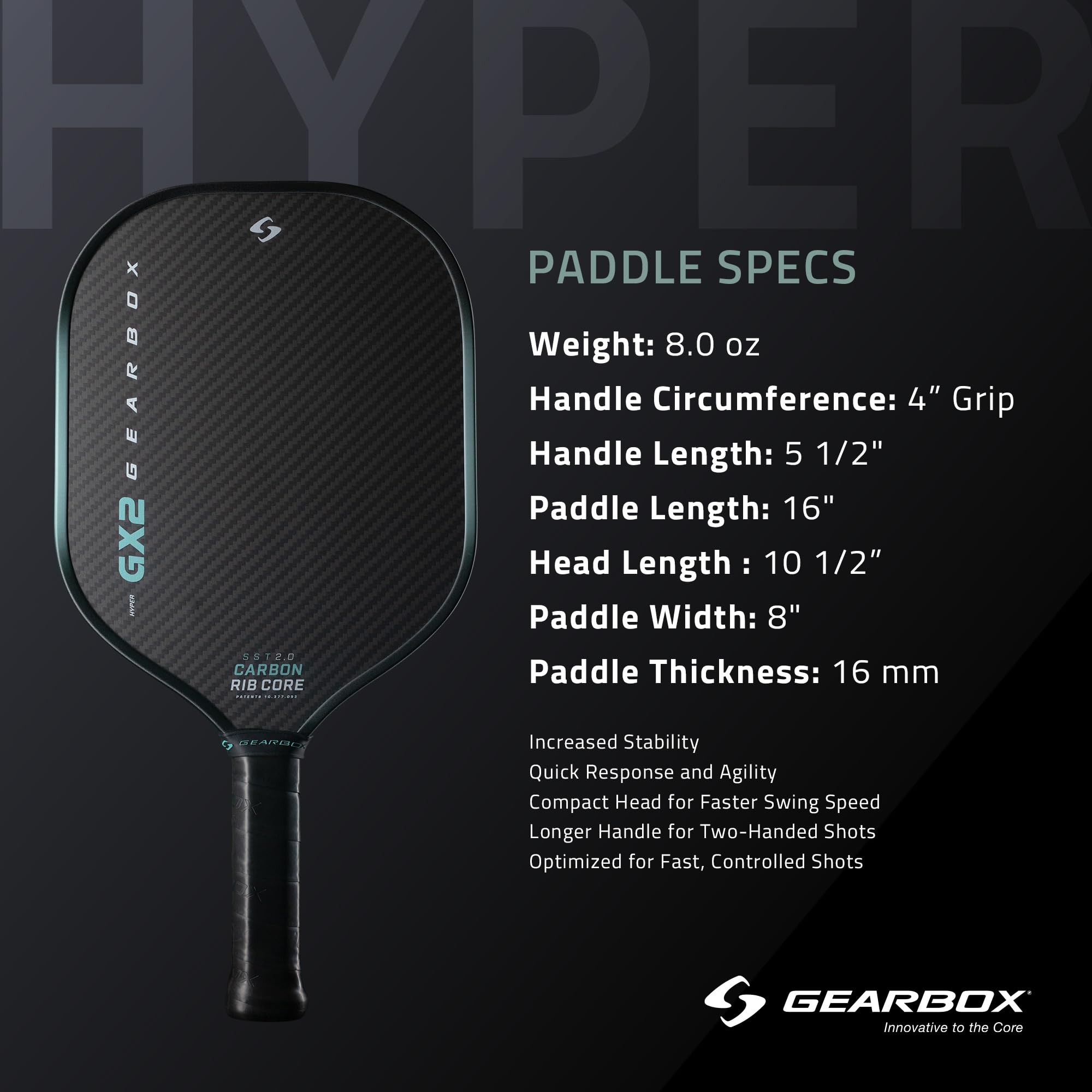 Amazon.co.jp: Gearbox GX2 ハイパーピックルボールパドル – 空気力学