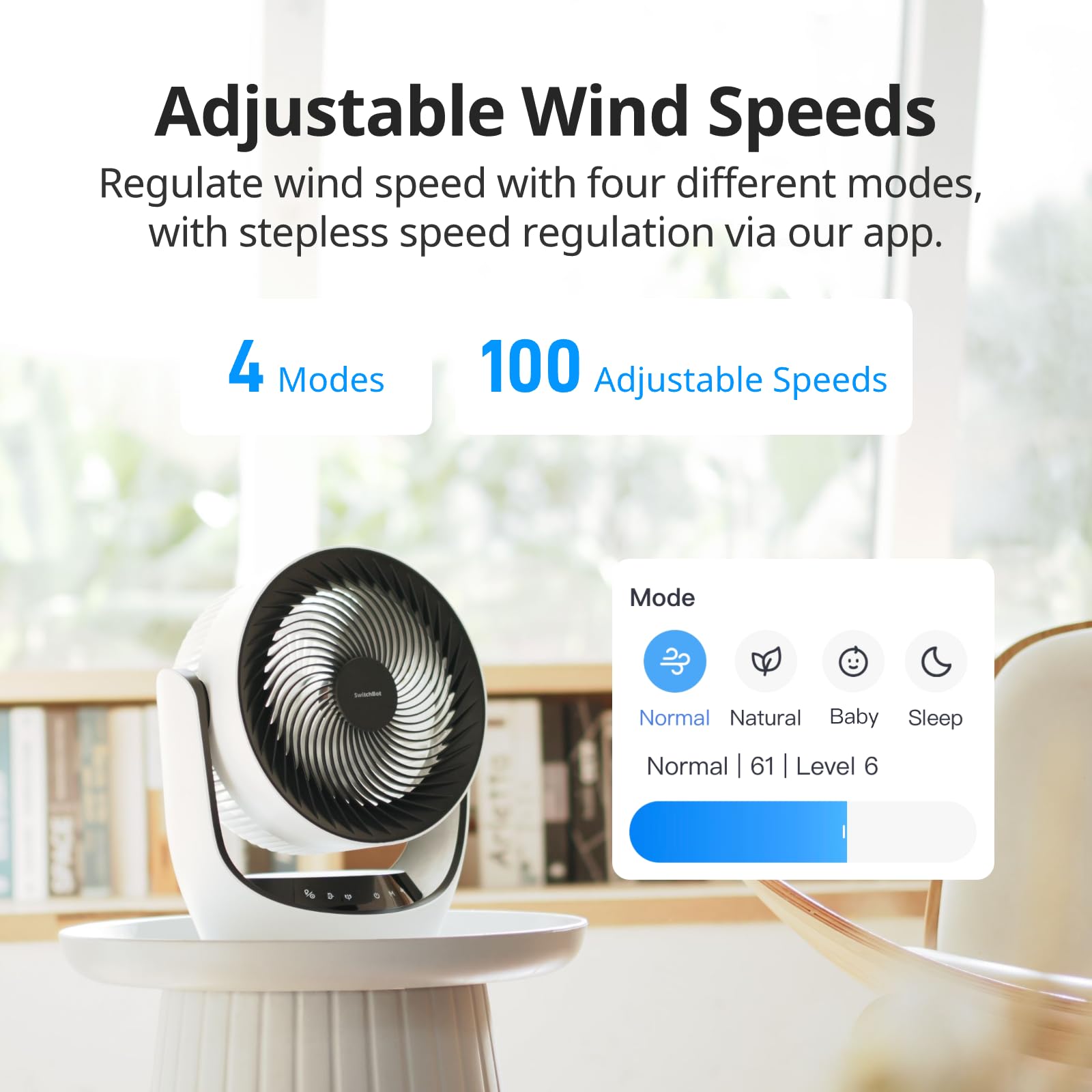 Amazon.com: SwitchBot Smart Desk Fan for Bedroom, 22dB Ultra Quiet