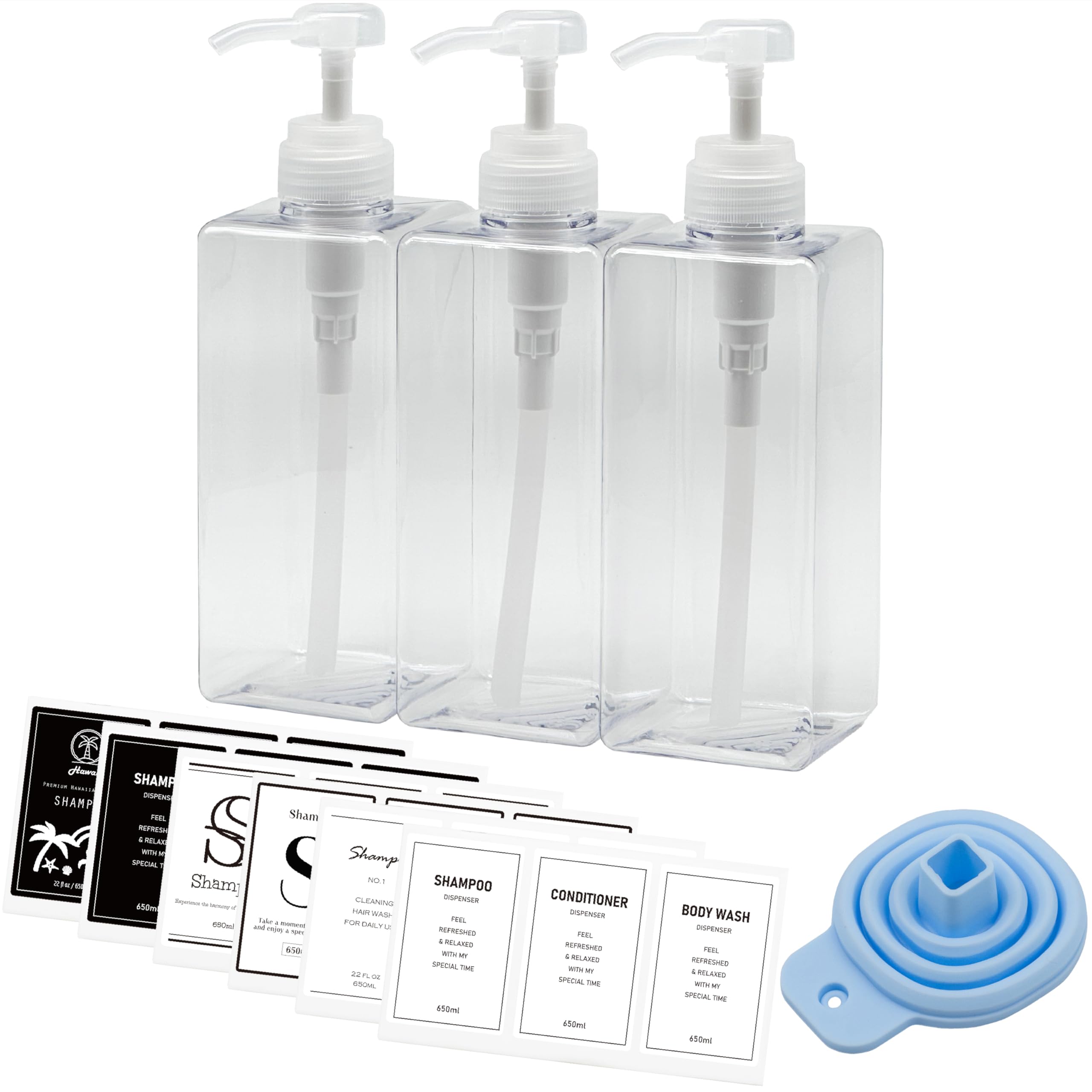 Amazon｜[ネセクト] シャンプーボトル ディスペンサー 大容量650ml