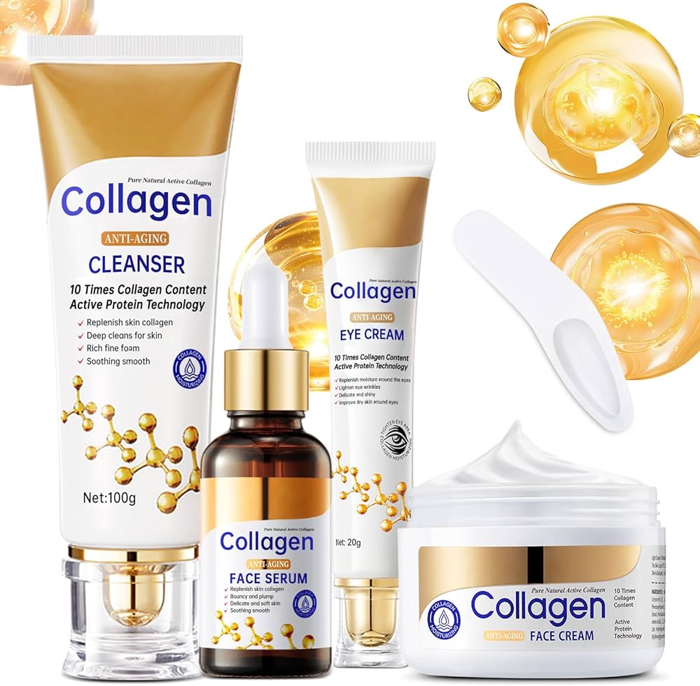 Amazon.com: Collagen Skin Care Set, Anti Aging Skincare Set for