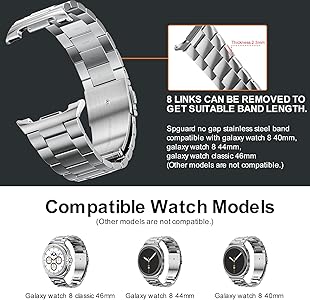 Amazon.com: Metal Band Compatible with Samsung Galaxy Watch 8 40mm