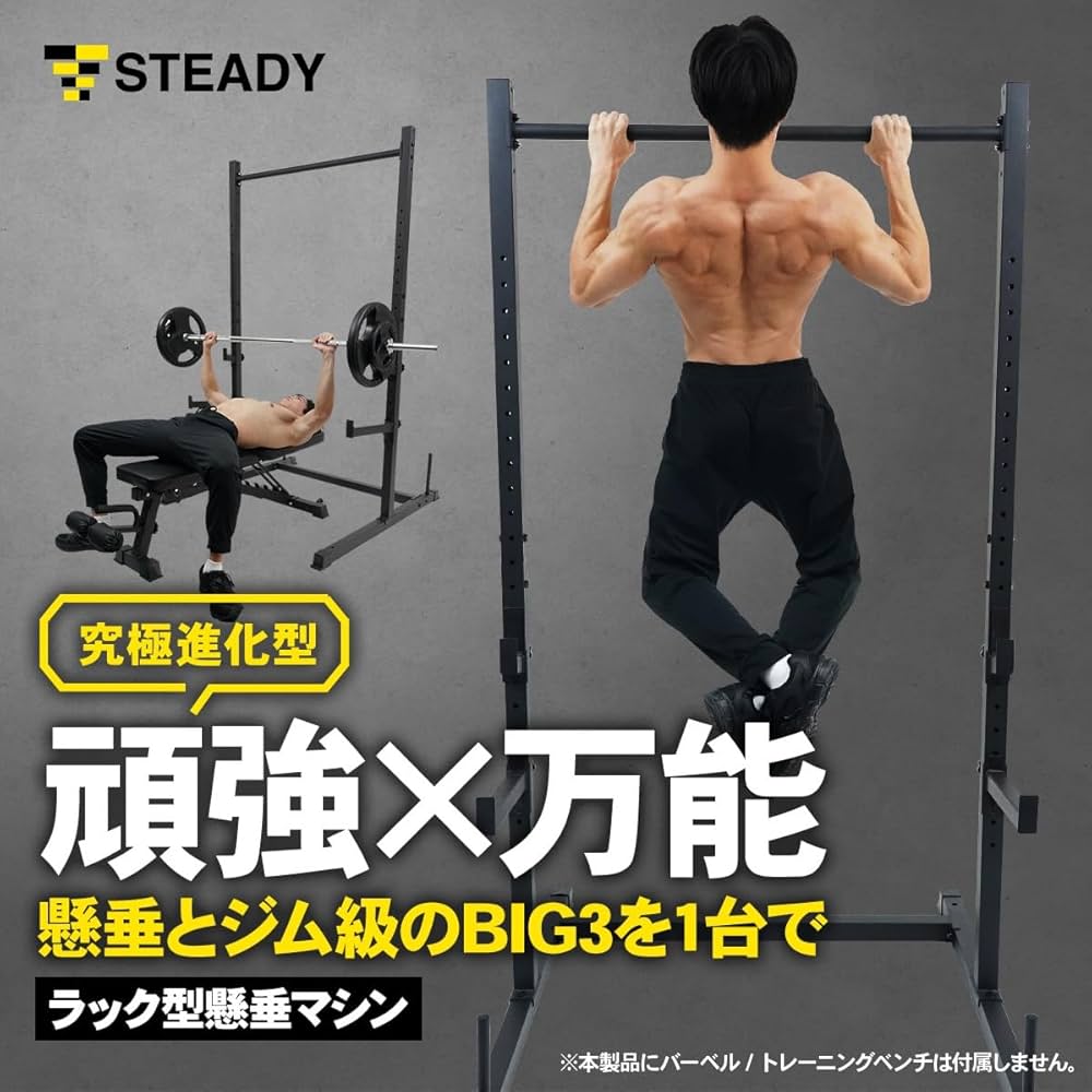 Amazon | STEADY ラック型 懸垂マシン【25段階調整/耐荷重300kg/本格