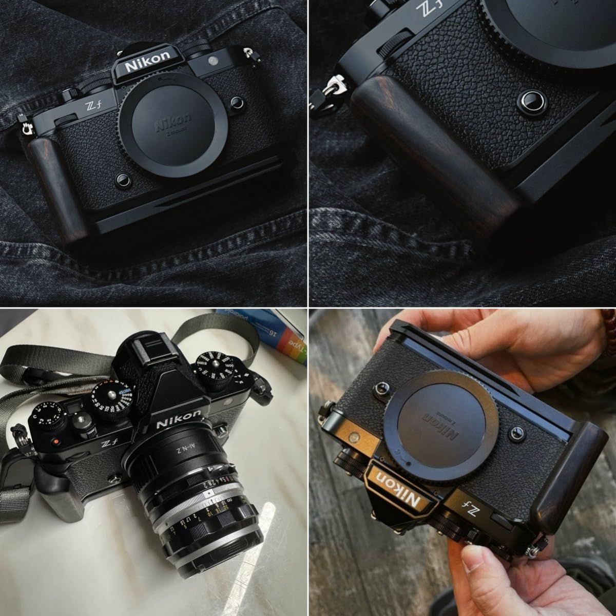 Amazon | Nikon ZF 専用 ハンドグリップメタル 檀木材 メタルベース