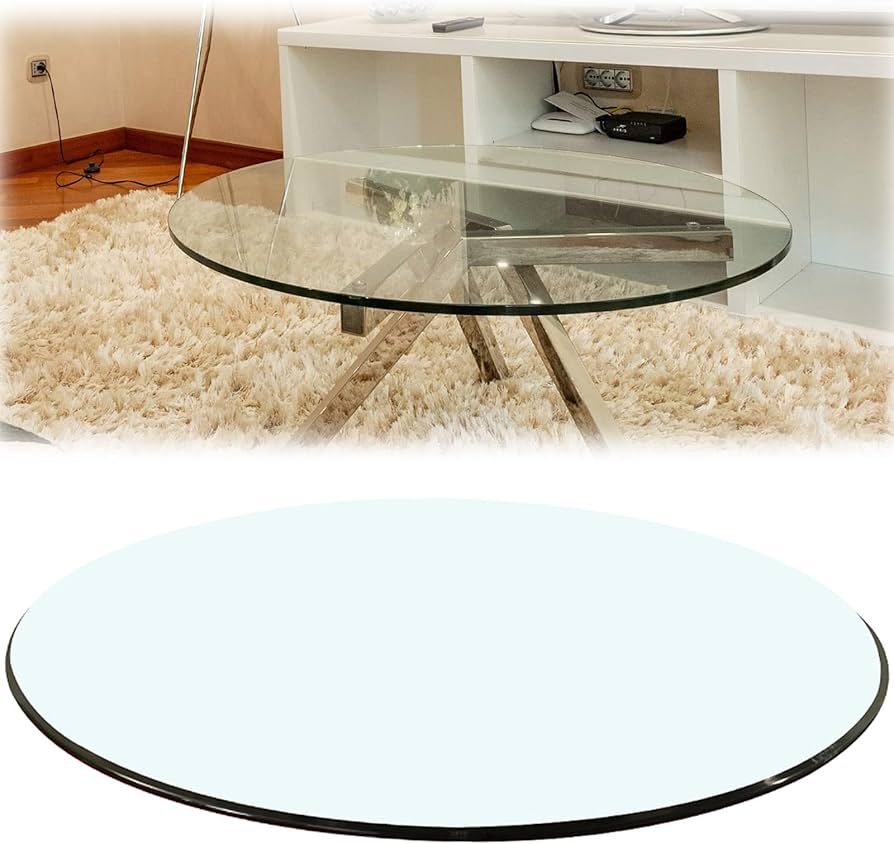 Amazon.co.jp: 円形 強化ガラス 丸ガラステーブル 強化ガラステーブル
