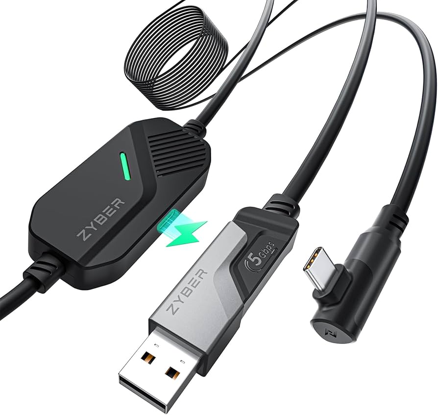 Amazon.co.jp: Zybervr リンクケーブル（黒） 高速データ転送と充電