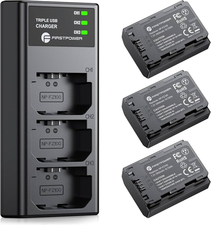 Amazon.com : FirstPower NP-FZ100 Battery 3-Pack and Triple Slot