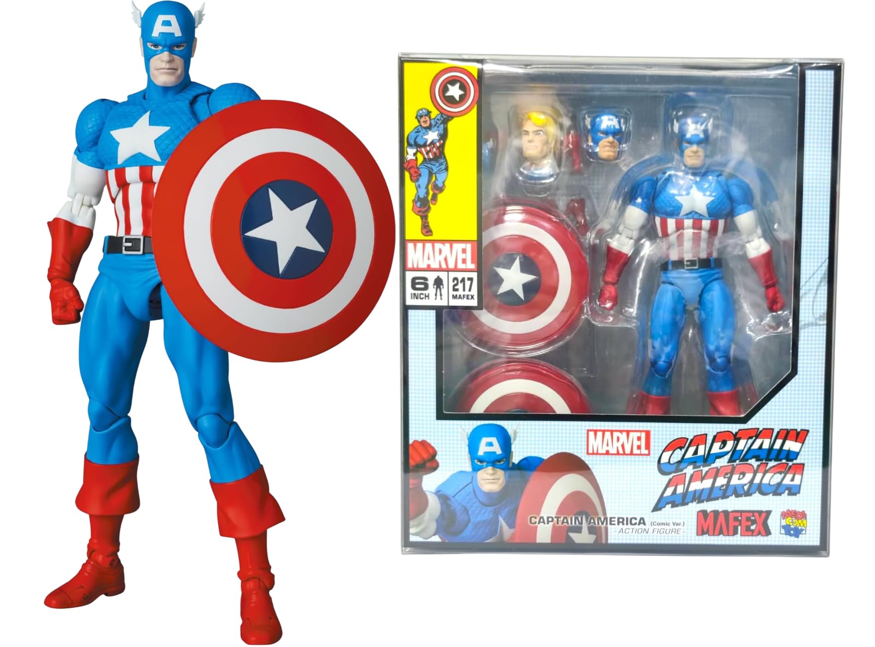 Amazon.com: MEDICOM Toy MAFEX Captain-America(Comic Ver.) Action