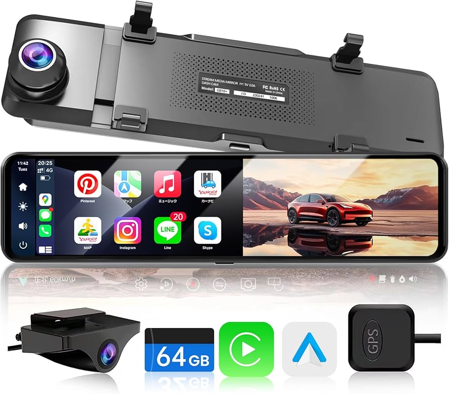 Amazon.co.jp: JADO ドライブレコーダー ミラー型 CarPlayと