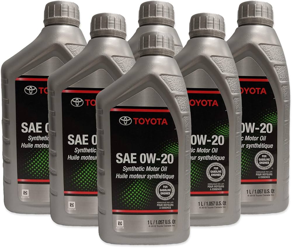 Toyota SAE 0W20 Synthetic Engine Oil 6 Pack (6 Litres) : Amazon.ca