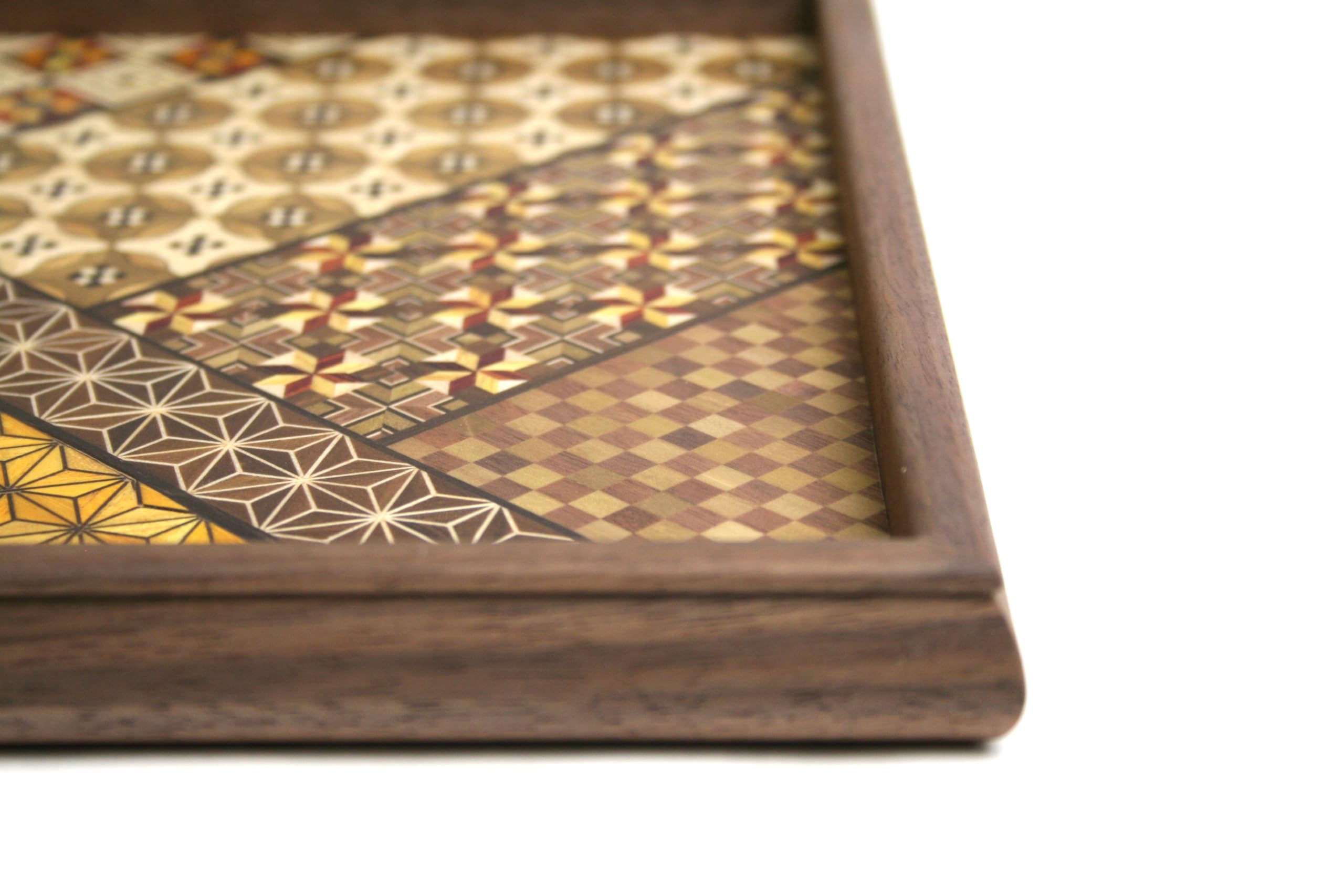 Amazon｜寄木細工 角盆（小寄木）寄木細工 箱根丸山物産｜トレイ・盆