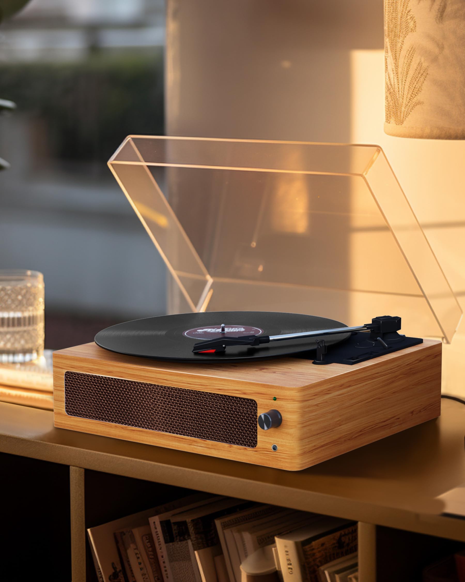 Amazon.co.jp: レトロなLPレコードプレーヤー、内蔵スピーカー付き