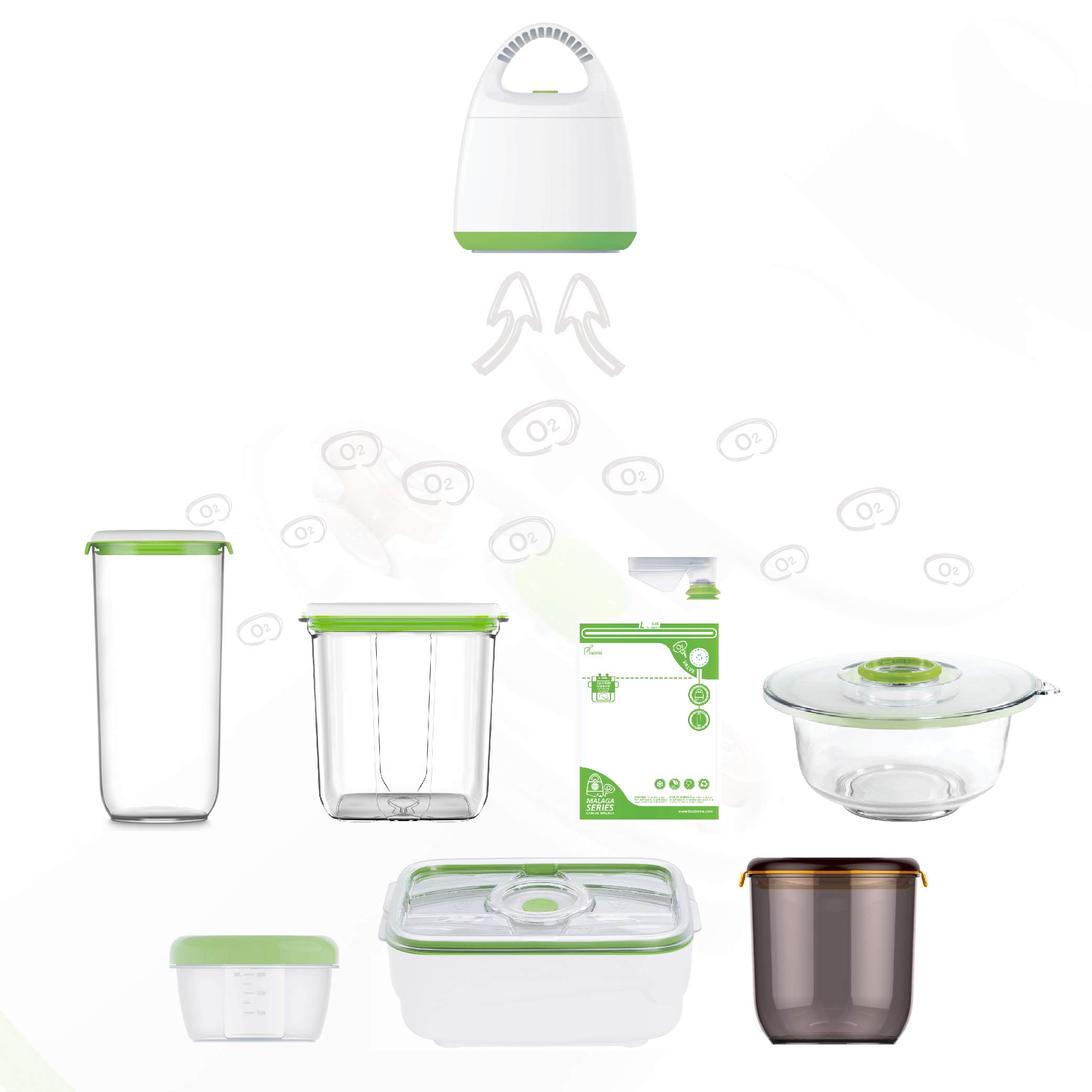 Amazon｜FOSA 真空密封食品保存システム 真空ポンプ 真空食品保存容器