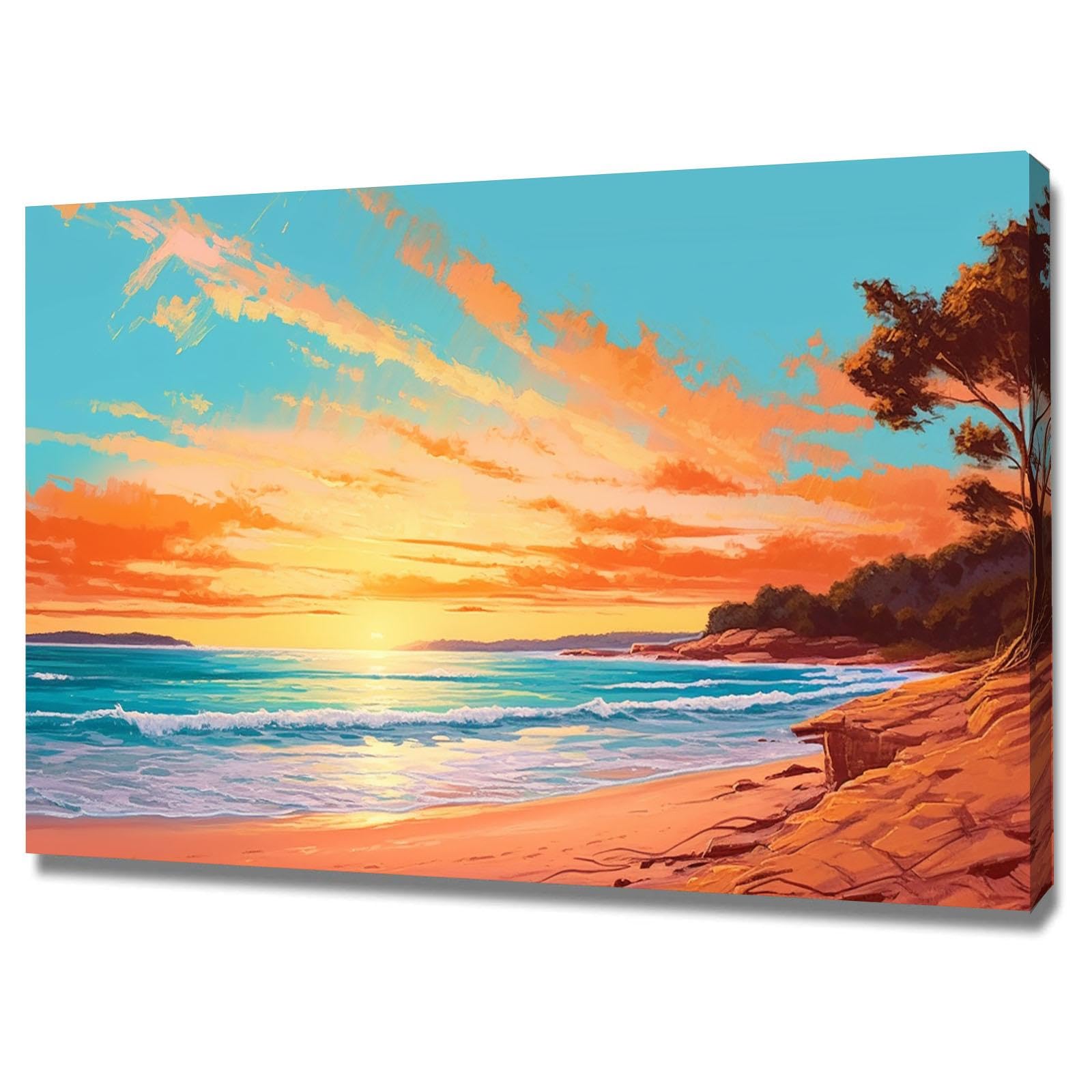 絵画 インテリア 絵 額付(黒）油絵 F4-081411 風景 朝夕陽山田園