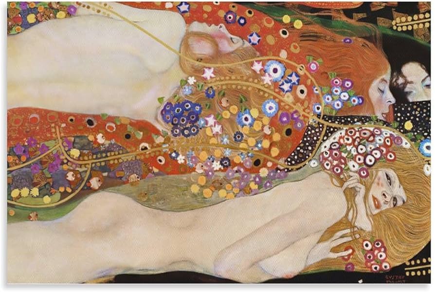 Amazon.co.jp: グスタフクリムト水蛇アート写真ポスター ホーム装飾